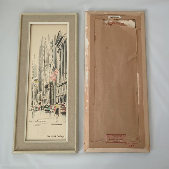 JOHN HAYMSON N.Y. STOCK EXCHANGE NEW YORK VINTAGE 50S MID CENTURY LITHOGRAPH - Picture 13 of 16